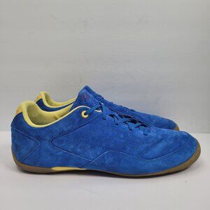 Pele Radium Men's Blue Suede Indoor Soccer Shoes US Size 10.5